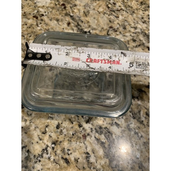 Vtg Fire-King Glass Philbe Sapphire Blue Rectangular Baker with Lid 1 Pint USA - Picture 10 of 11